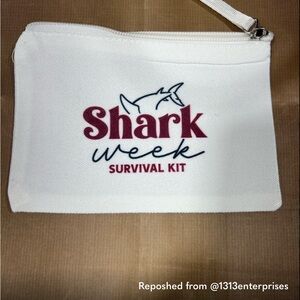 White Mini Bag with Black and Red Design